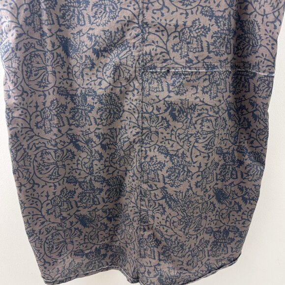 Free People Make My Day Button Front Western Style Sleep Shirt Sz XS Blue Brown - Picture 6 of 14